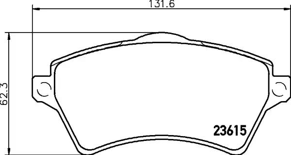 Комплект гальмівних накладок, дискове гальмо 8DB355009761 BEHR HELLA