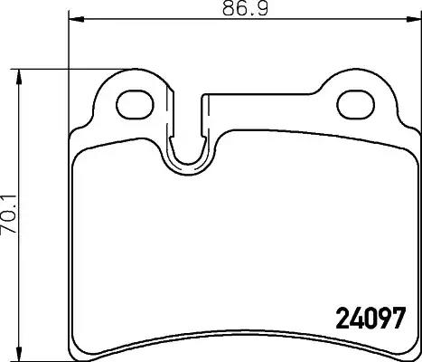 Комплект гальмівних накладок, дискове гальмо 8DB355011861 BEHR HELLA