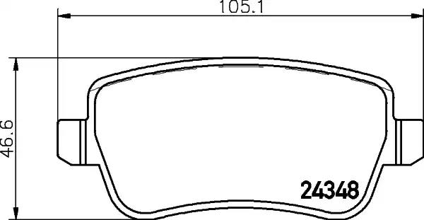 Комплект гальмівних накладок, дискове гальмо 8DB355012411 BEHR HELLA