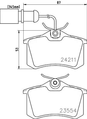 Комплект гальмівних накладок, дискове гальмо 8DB355013131 BEHR HELLA