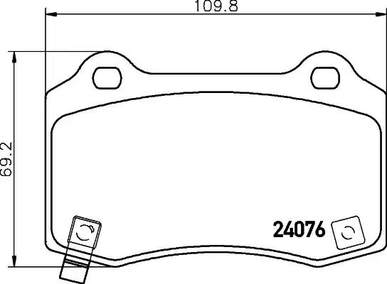 Комплект гальмівних накладок, дискове гальмо 8DB355014211 BEHR HELLA