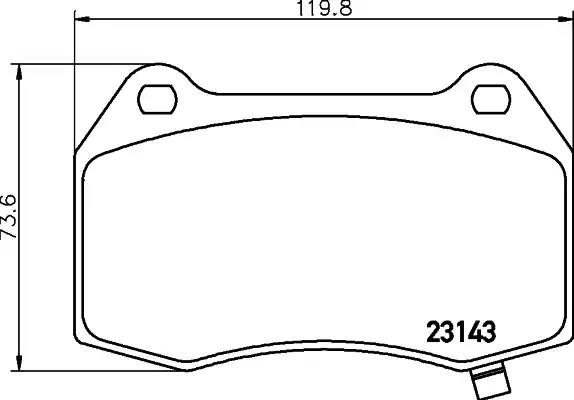 Комплект гальмівних накладок, дискове гальмо 8DB355014461 BEHR HELLA