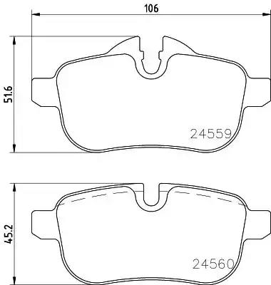 Комплект гальмівних накладок, дискове гальмо 8DB355014621 BEHR HELLA