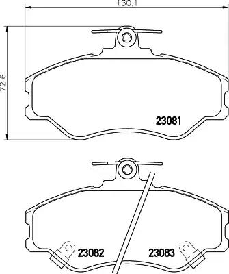 Комплект гальмівних накладок, дискове гальмо 8DB355016641 BEHR HELLA