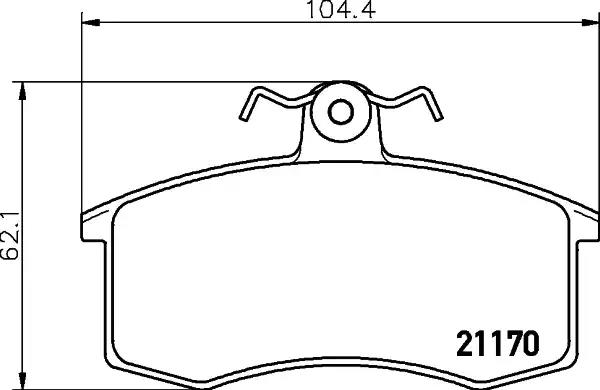 Комплект гальмівних накладок, дискове гальмо 8DB355017731 BEHR HELLA