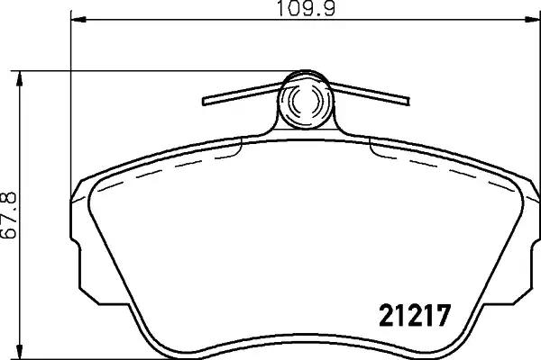 Комплект гальмівних накладок, дискове гальмо 8DB355017921 BEHR HELLA
