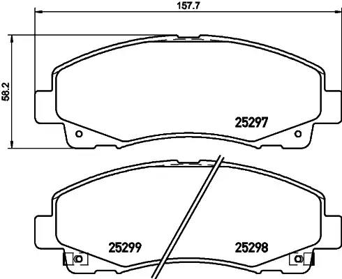 Комплект гальмівних накладок, дискове гальмо 8DB355019601 BEHR HELLA