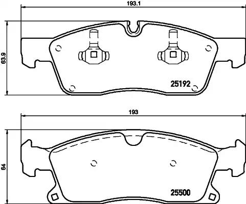 Комплект гальмівних накладок, дискове гальмо 8DB355019821 BEHR HELLA