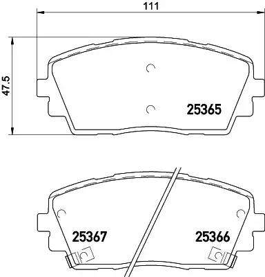Комплект гальмівних накладок, дискове гальмо 8DB355020611 BEHR HELLA