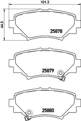 Комплект гальмівних накладок, дискове гальмо 8DB355021411 BEHR HELLA