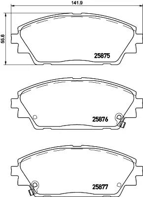 Комплект гальмівних накладок, дискове гальмо 8DB355021421 BEHR HELLA