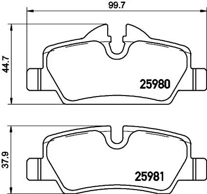 Комплект гальмівних накладок, дискове гальмо 8DB355021481 BEHR HELLA