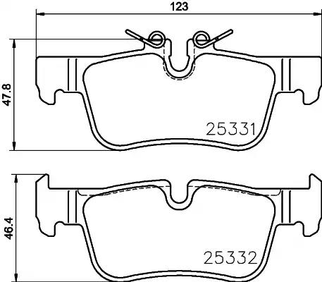 Комплект гальмівних накладок, дискове гальмо 8DB355021681 BEHR HELLA
