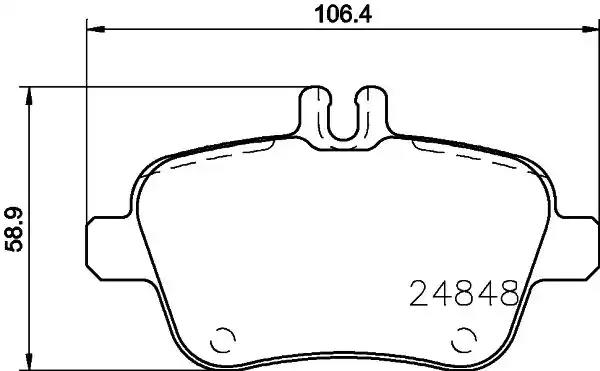 Комплект гальмівних накладок, дискове гальмо 8DB355021791 BEHR HELLA
