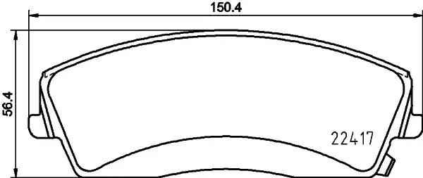 Комплект гальмівних накладок, дискове гальмо 8DB355025001 BEHR HELLA