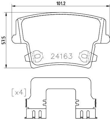 Комплект гальмівних накладок, дискове гальмо 8DB355025051 BEHR HELLA