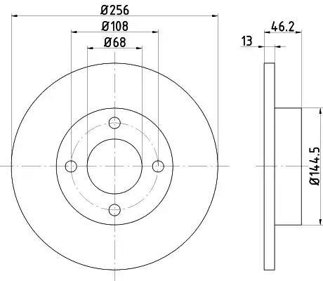Гальмівний диск 8DD355100581 BEHR HELLA