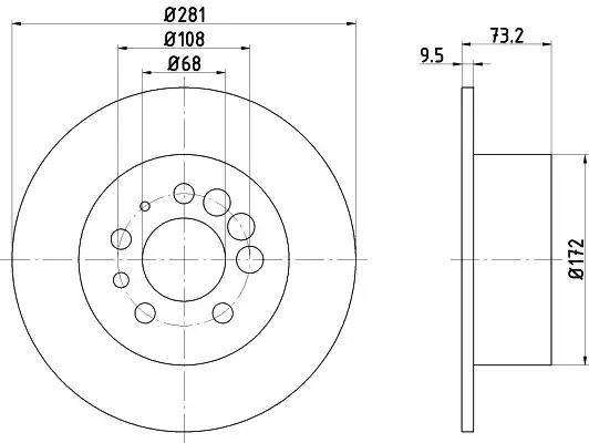 Гальмівний диск 8DD355100891 BEHR HELLA
