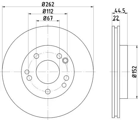 Гальмівний диск 8DD355101461 BEHR HELLA