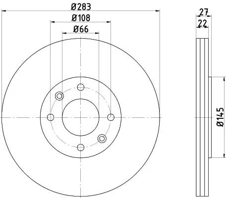 Гальмівний диск 8DD355103001 BEHR HELLA