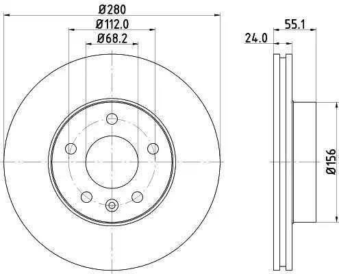 Диск гальмівний з покриттям pro передній 8DD355105591 BEHR HELLA
