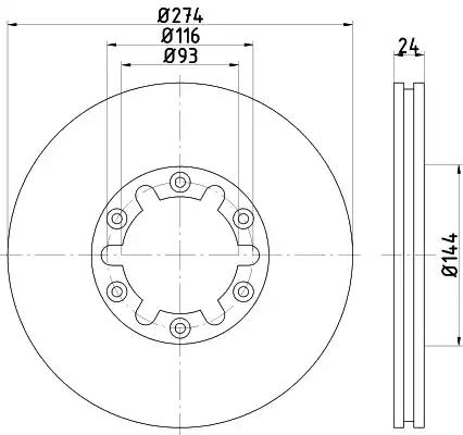 Гальмівний диск 8DD355111741 BEHR HELLA
