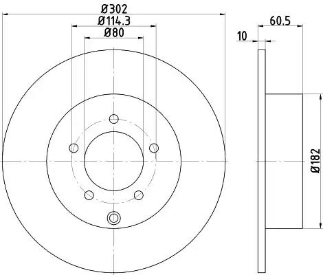 Hella mitsubishi гальмівний диск задн.asxoutlander ii 1.6/2.4 07- 8DD355115491 BEHR HELLA