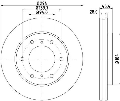 Hella pro mitsubishi диск гальмівний передн. l200 05- 8DD355115731 BEHR HELLA