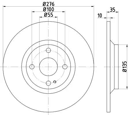 Гальмівний диск 8DD355116071 BEHR HELLA