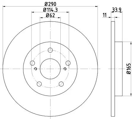 Hella toyota диск гальмівний задн. avensis 09- 8DD355116121 BEHR HELLA