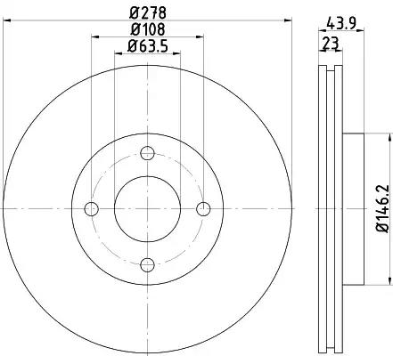 Гальмівний диск 8DD355118181 BEHR HELLA