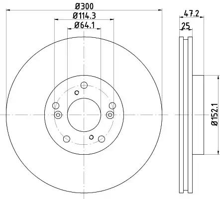 Hella pro honda диск гальмів.передн.civic viiviii type-r 01-cr-v ii 01- 8DD355125101 BEHR HELLA