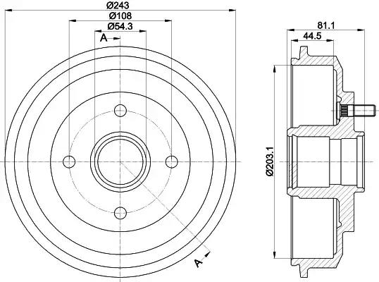 Гальмівний барабан 8DT355300261 BEHR HELLA