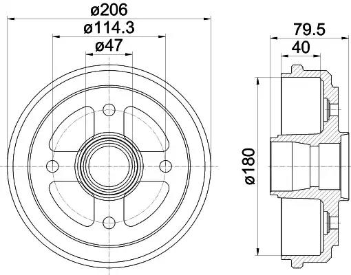 Гальмівний барабан 8DT355300561 BEHR HELLA