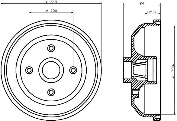 Гальмівний барабан 8DT355301551 BEHR HELLA