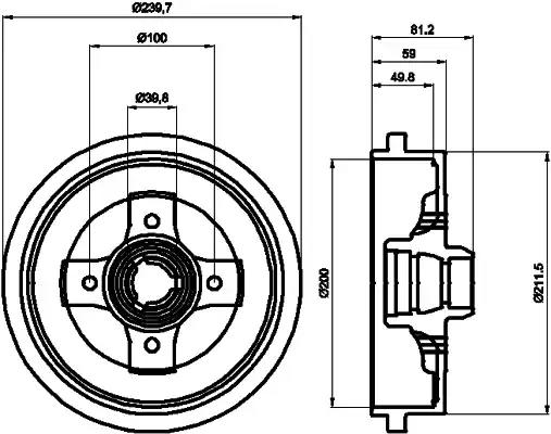 Гальмівний барабан 8DT355301701 BEHR HELLA