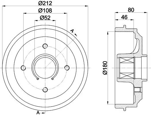 Гальмівний барабан 8DT355302811 BEHR HELLA