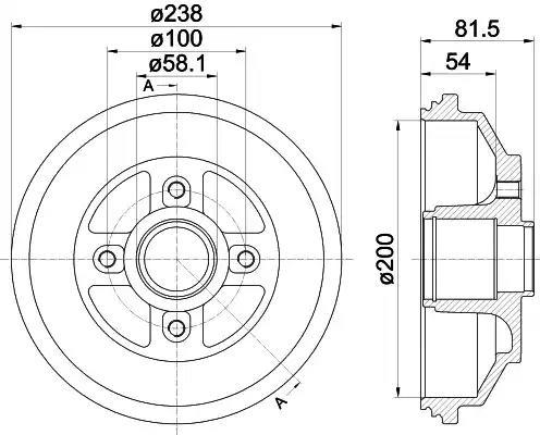 Гальмівний барабан 8DT355302931 BEHR HELLA