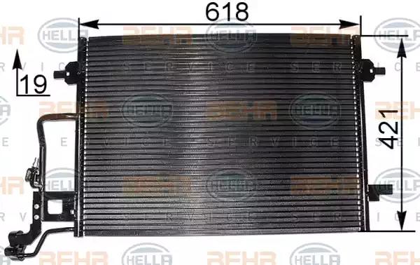 Конденсатор, система кондиціонування повітря 8FC351300394 BEHR HELLA
