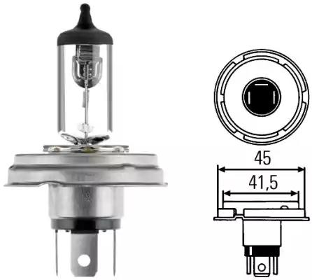 Hella r2 12v 45/40w лампа розжарювання standard 8GD002088141 BEHR HELLA