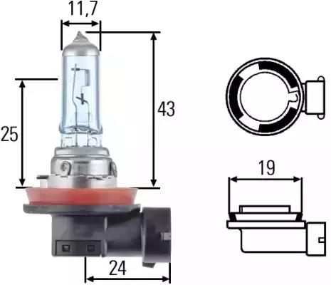 Автолампа h8 12v  35w pgj19-1 8GH008356121 BEHR HELLA