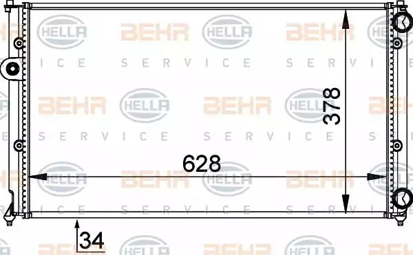 Радіатор, система охолодження двигуна 8MK376714451 BEHR HELLA