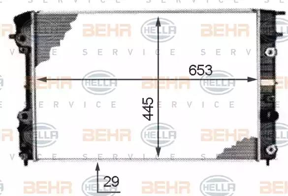 Радіатор, система охолодження двигуна 8MK376718671 BEHR HELLA