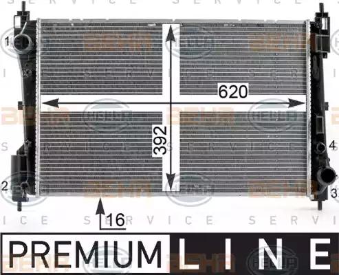 Радіатор, система охолодження двигуна 8MK376900121 BEHR HELLA