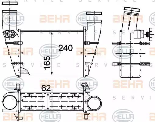 Охолоджувач наддувального повітря 8ML376727581 BEHR HELLA