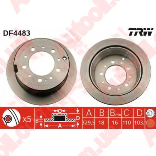 Гальмівний диск DF4483 TRW