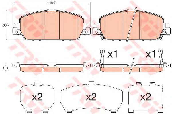Гальмівні колодки дискові GDB3615 TRW