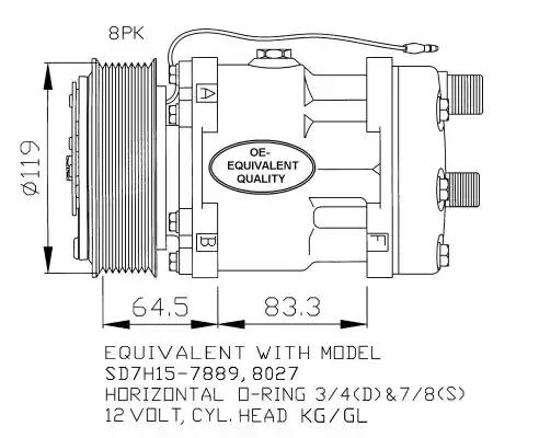 Компресор, система кондиціонування повітря 32133 NRF
