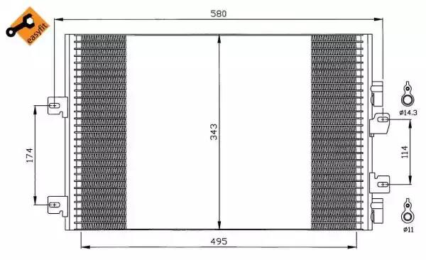 Радіатор кондиціонера 35543 NRF
