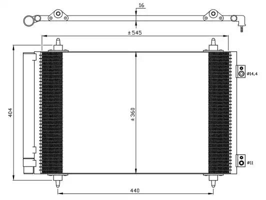 Радіатор кондиціонера citroen jumpy 2.0 hdi 07- 35844 NRF